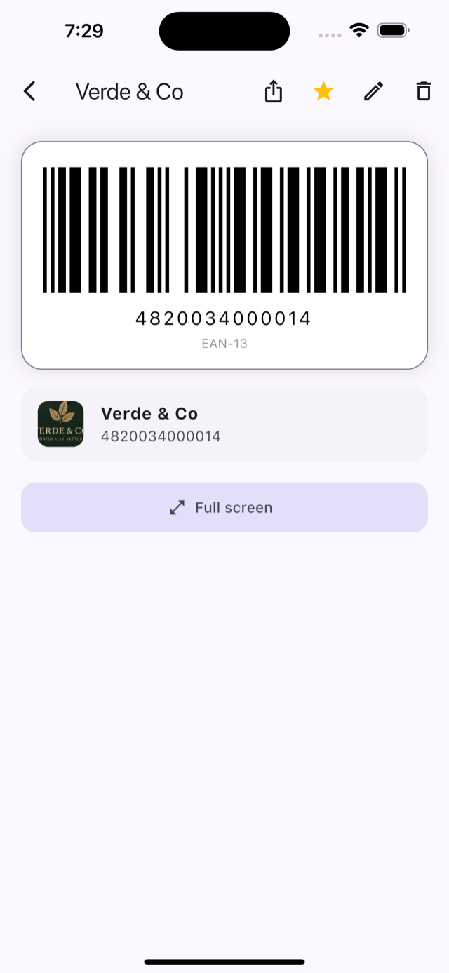 Barcode at checkout