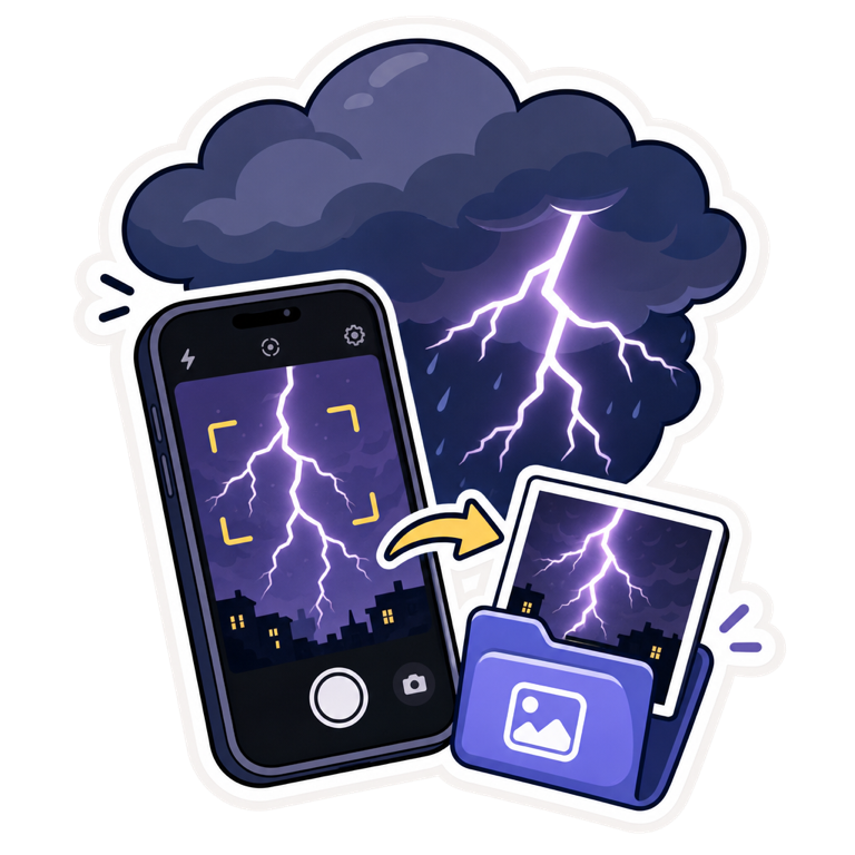 Automatic capture of a lightning flash
