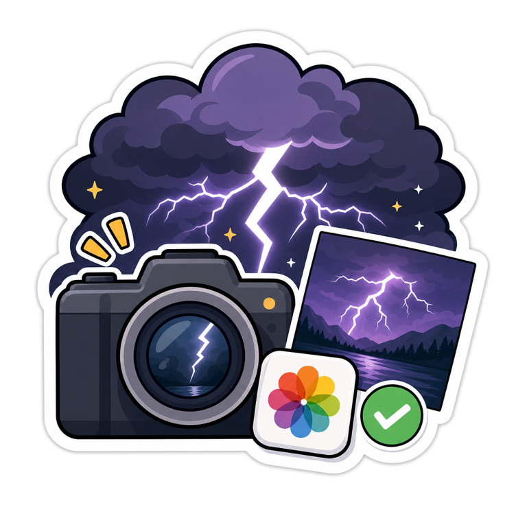 Reviewing captured lightning photos